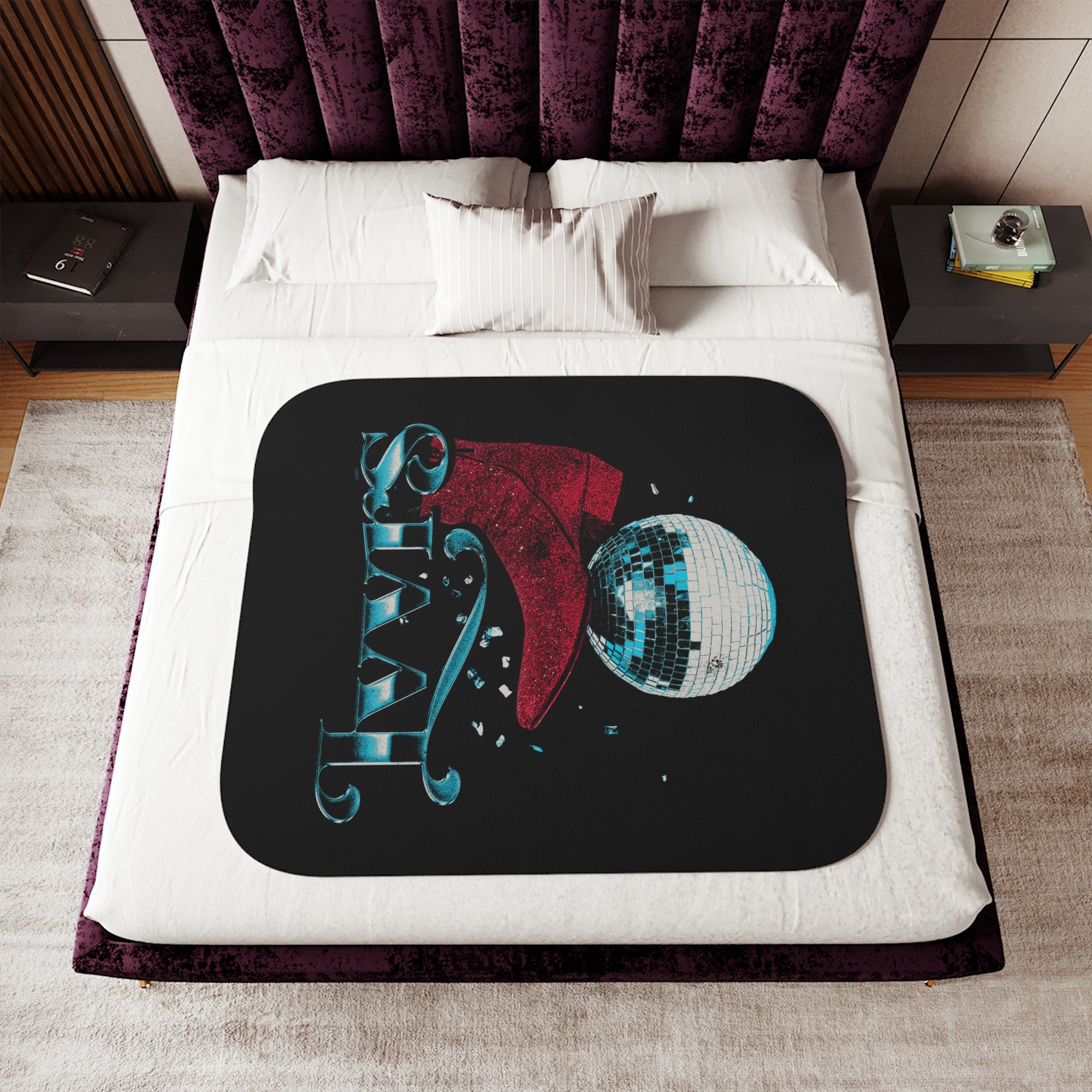 Disco Boots Sherpa Blanket