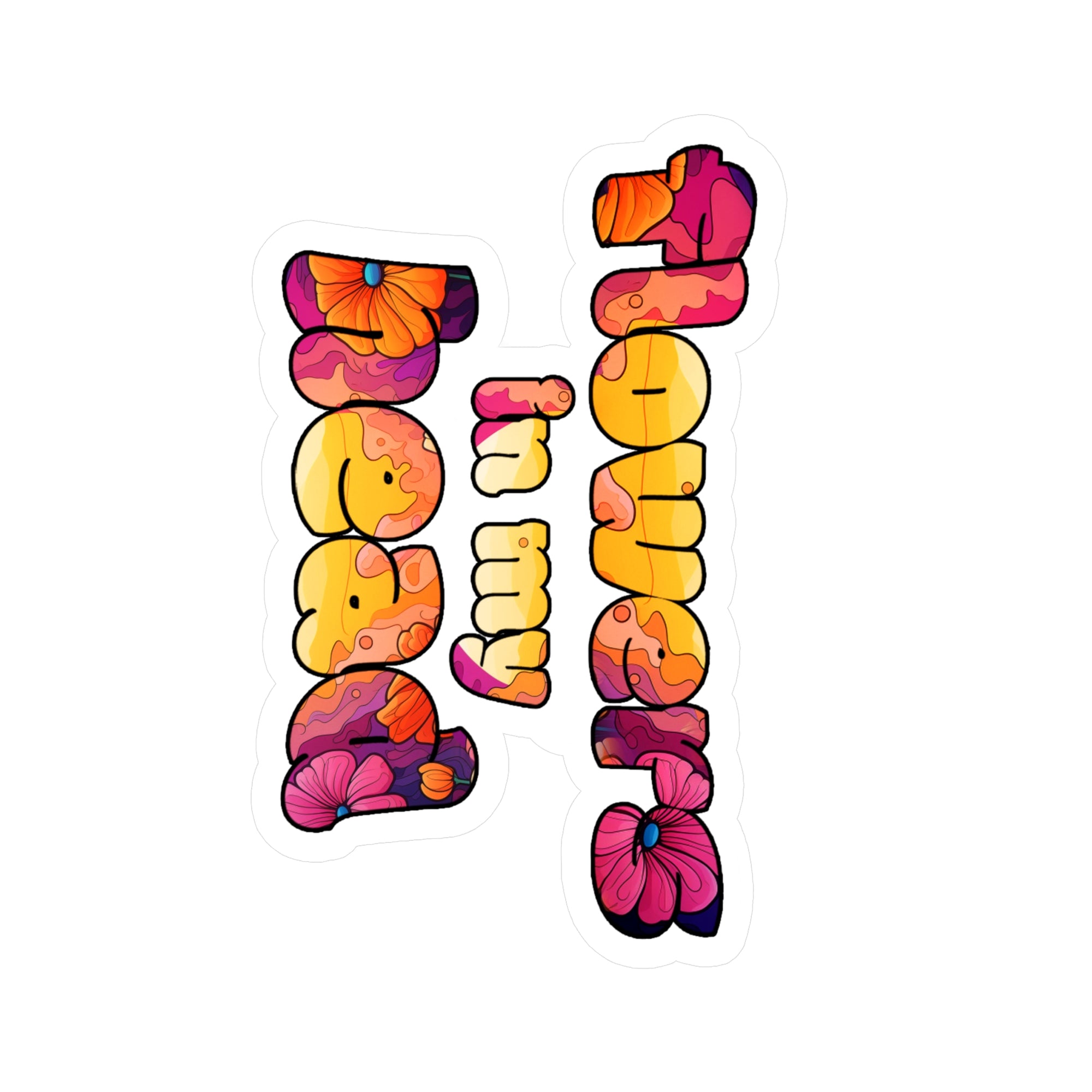 Flowers in My Head Kiss-Cut Sticker