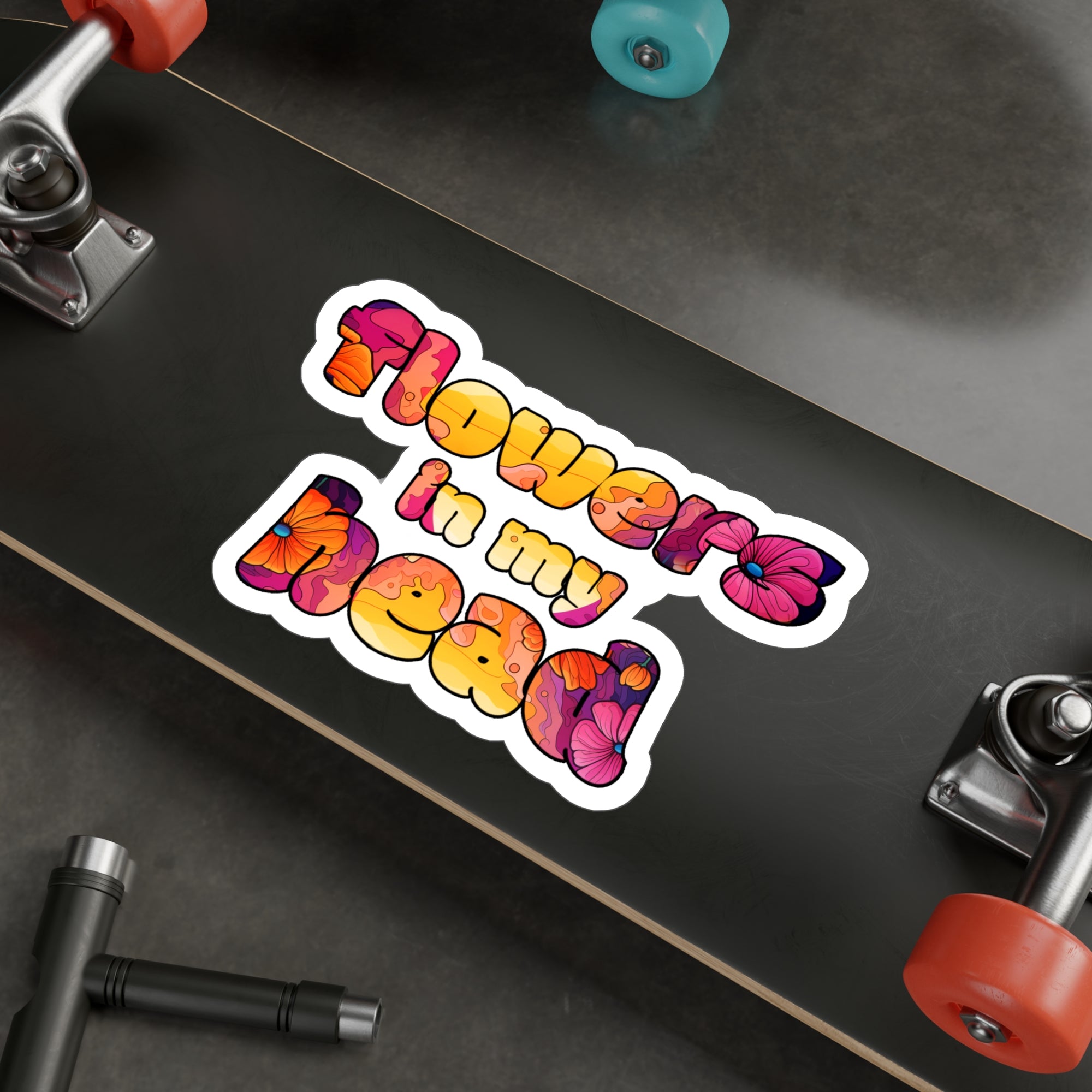 Flowers in My Head Kiss-Cut Sticker