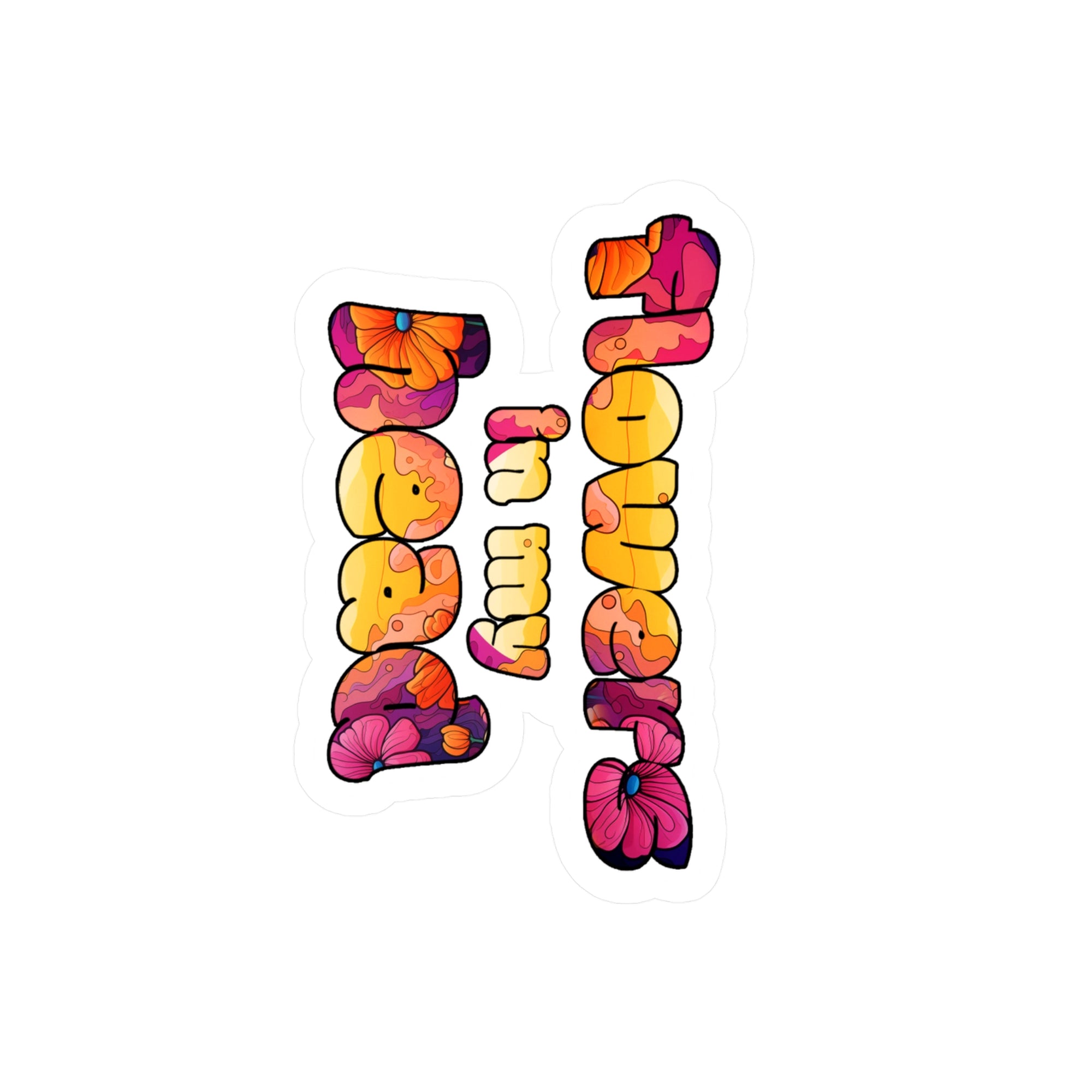 Flowers in My Head Kiss-Cut Sticker