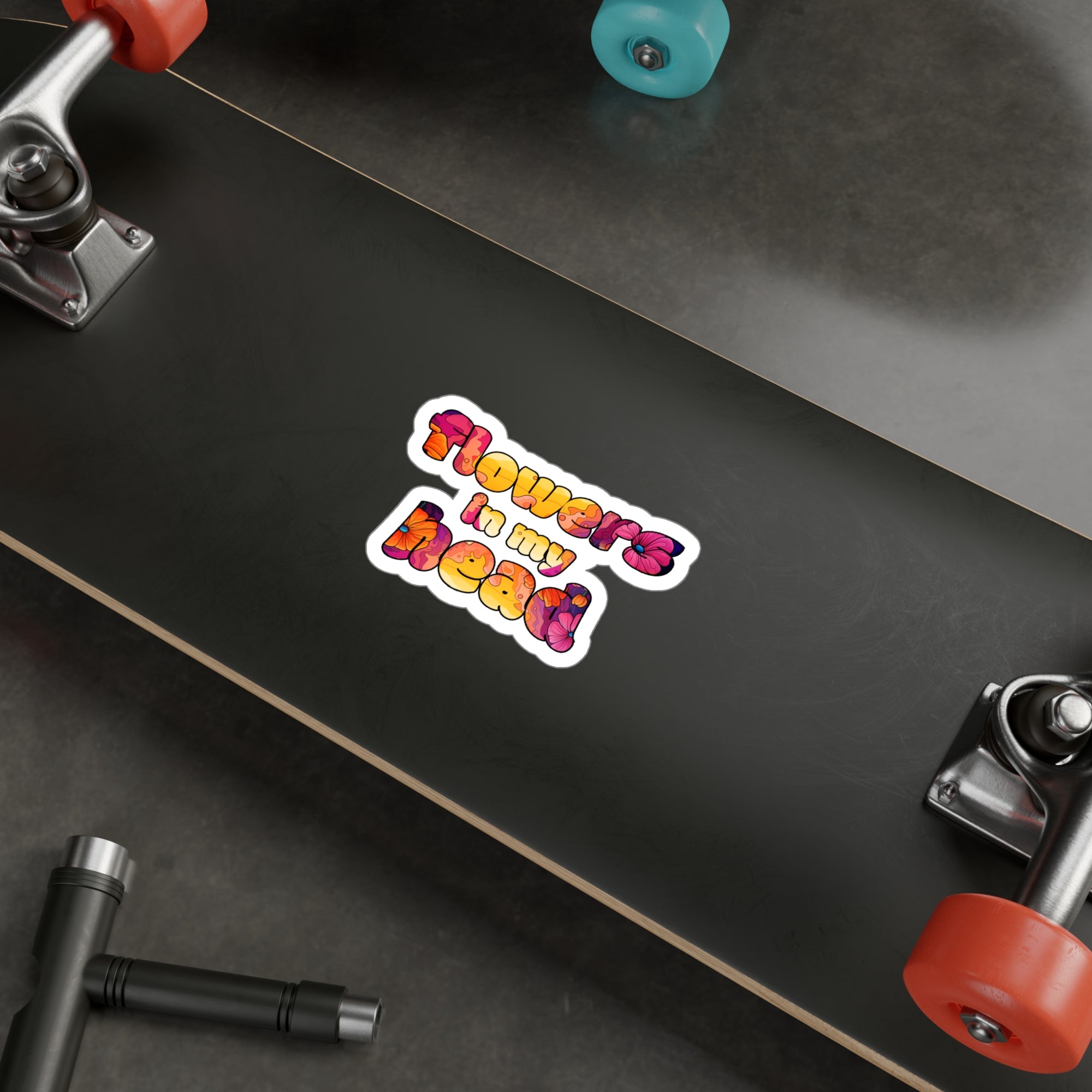 Flowers in My Head Kiss-Cut Sticker