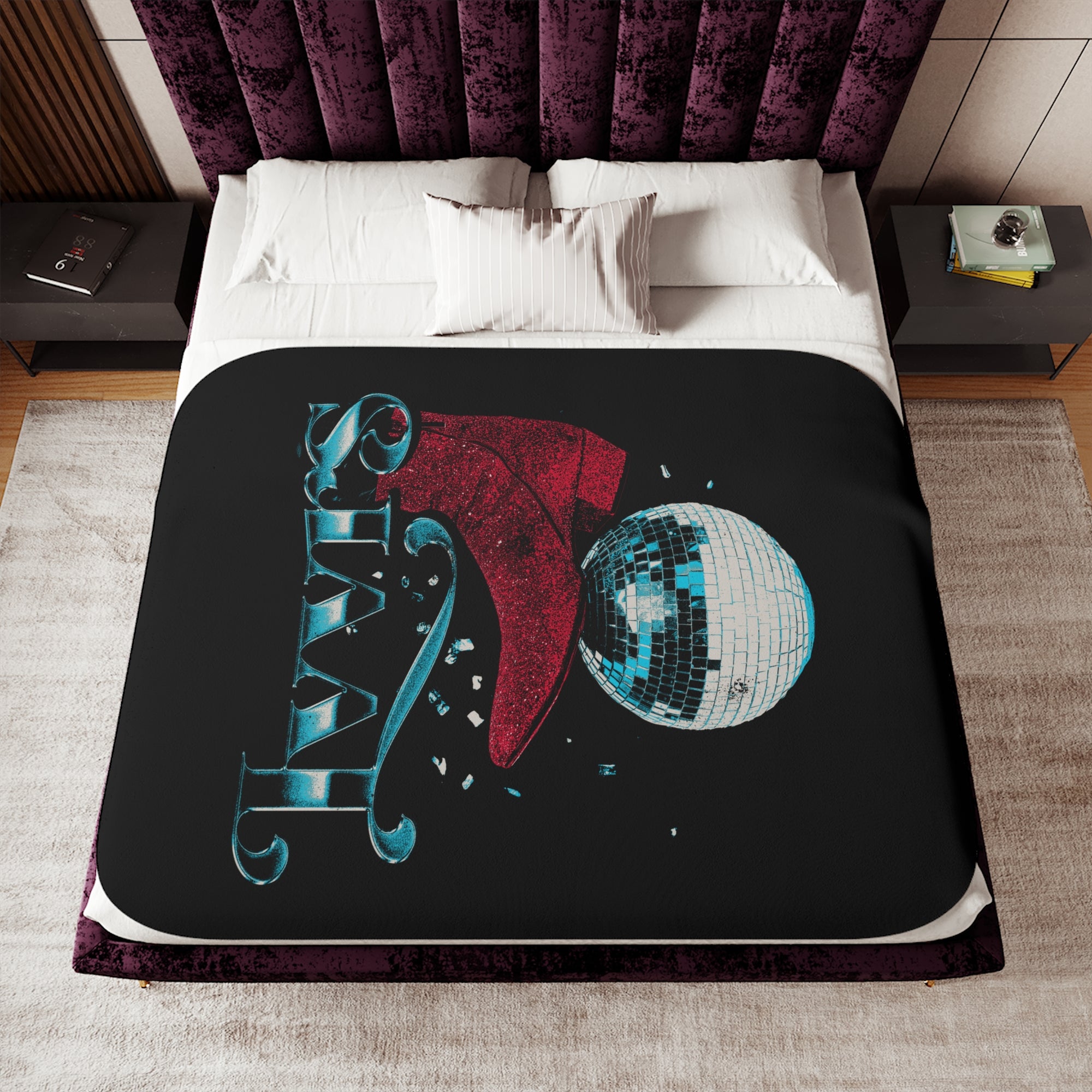Disco Boots Sherpa Blanket
